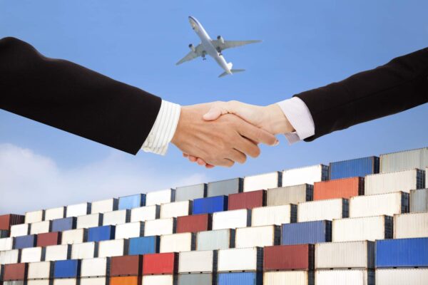 handshake demonstrating for importing shipment-into different countries
