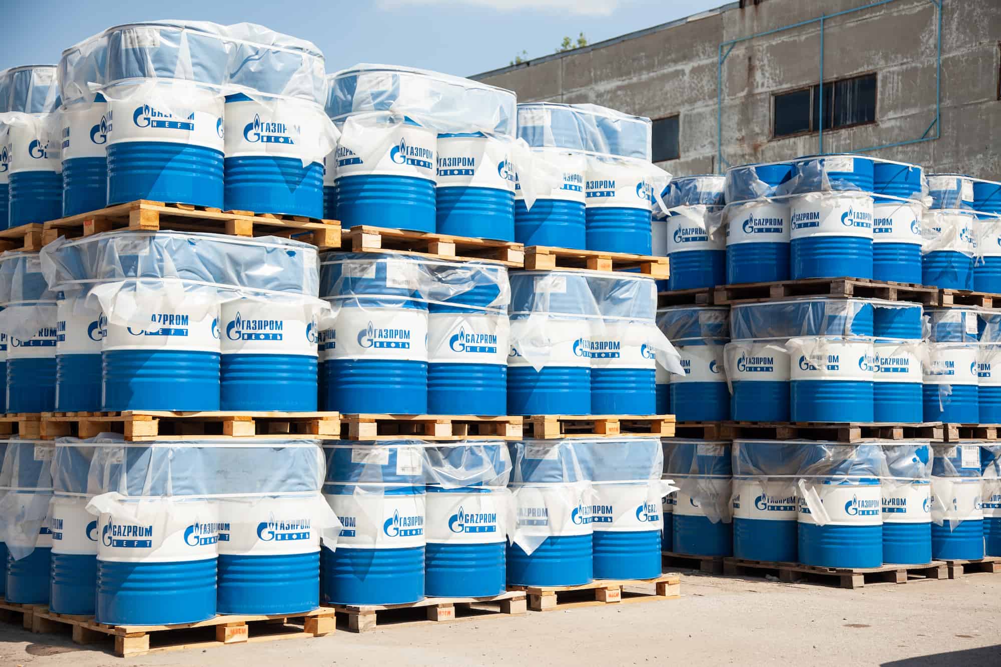 industrial products on pallets preparing for warehouse storage