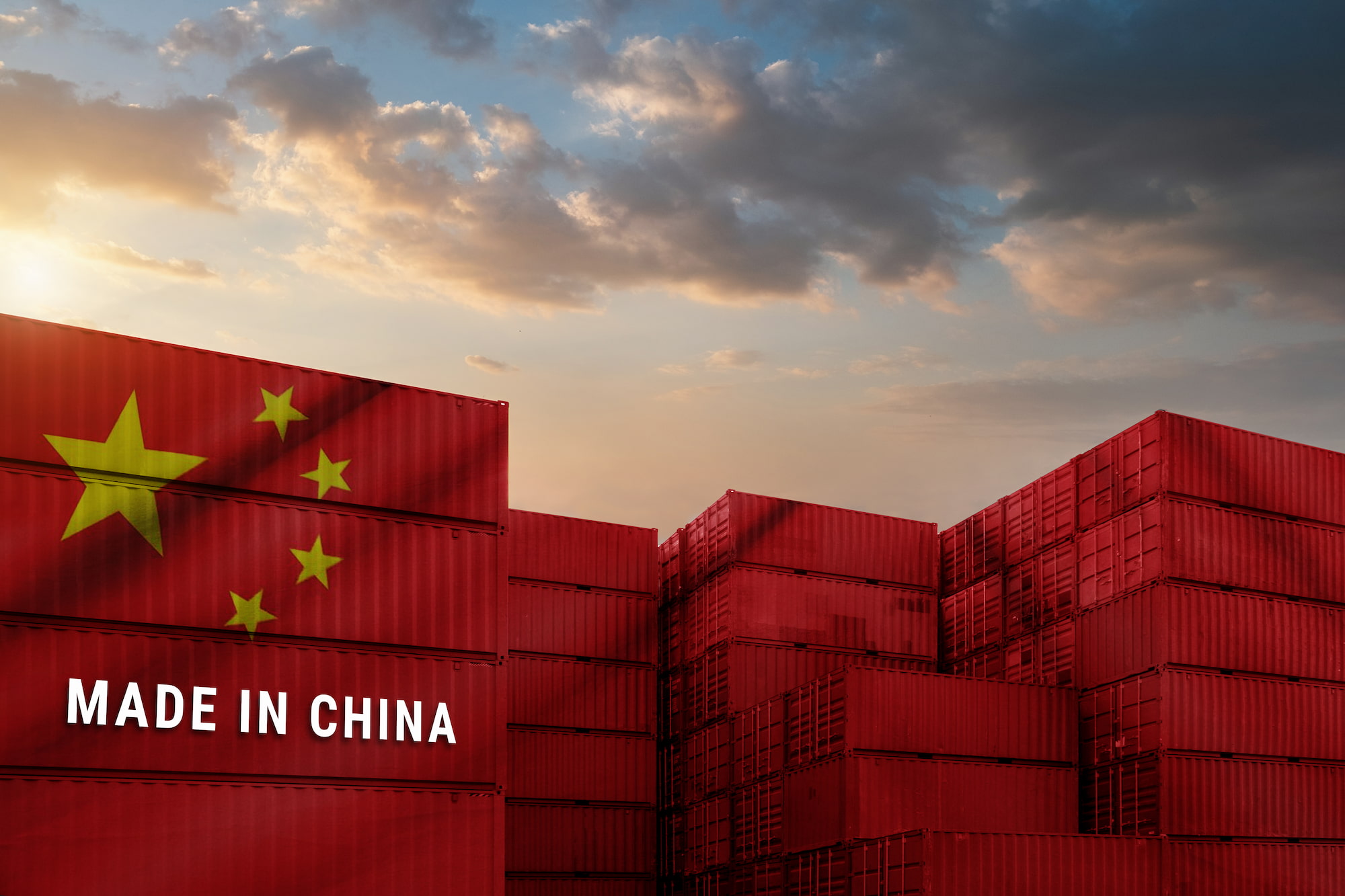 China containers at the port