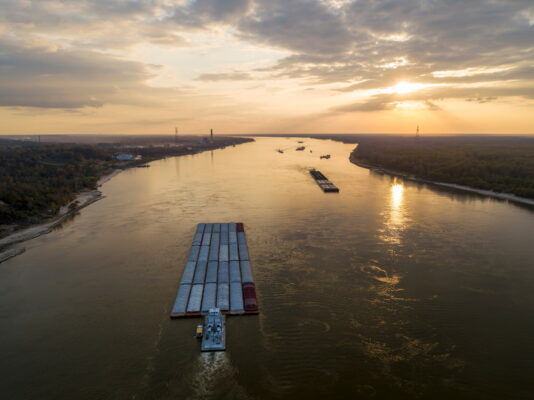 The Mississippi River is a crucial waterway for shipping.