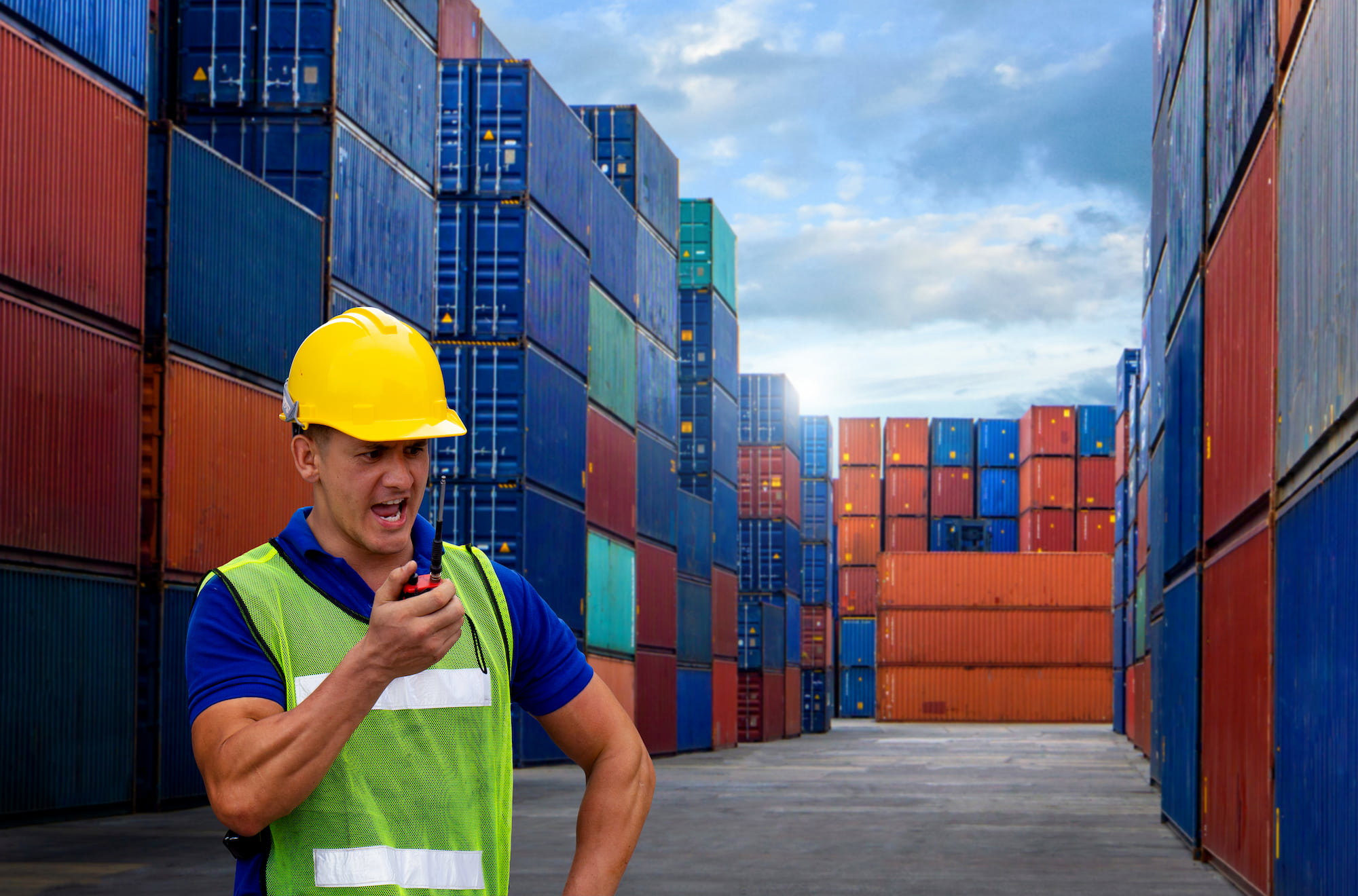 Logistics worker at the port