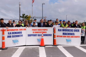 A ending contract extension has port labor trucks resuming before the January 15th deadline.
