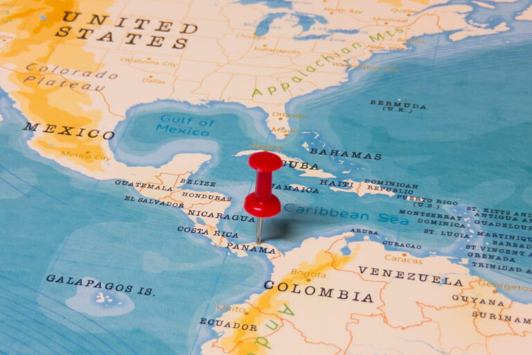 Pin sobre el mapa de Panama