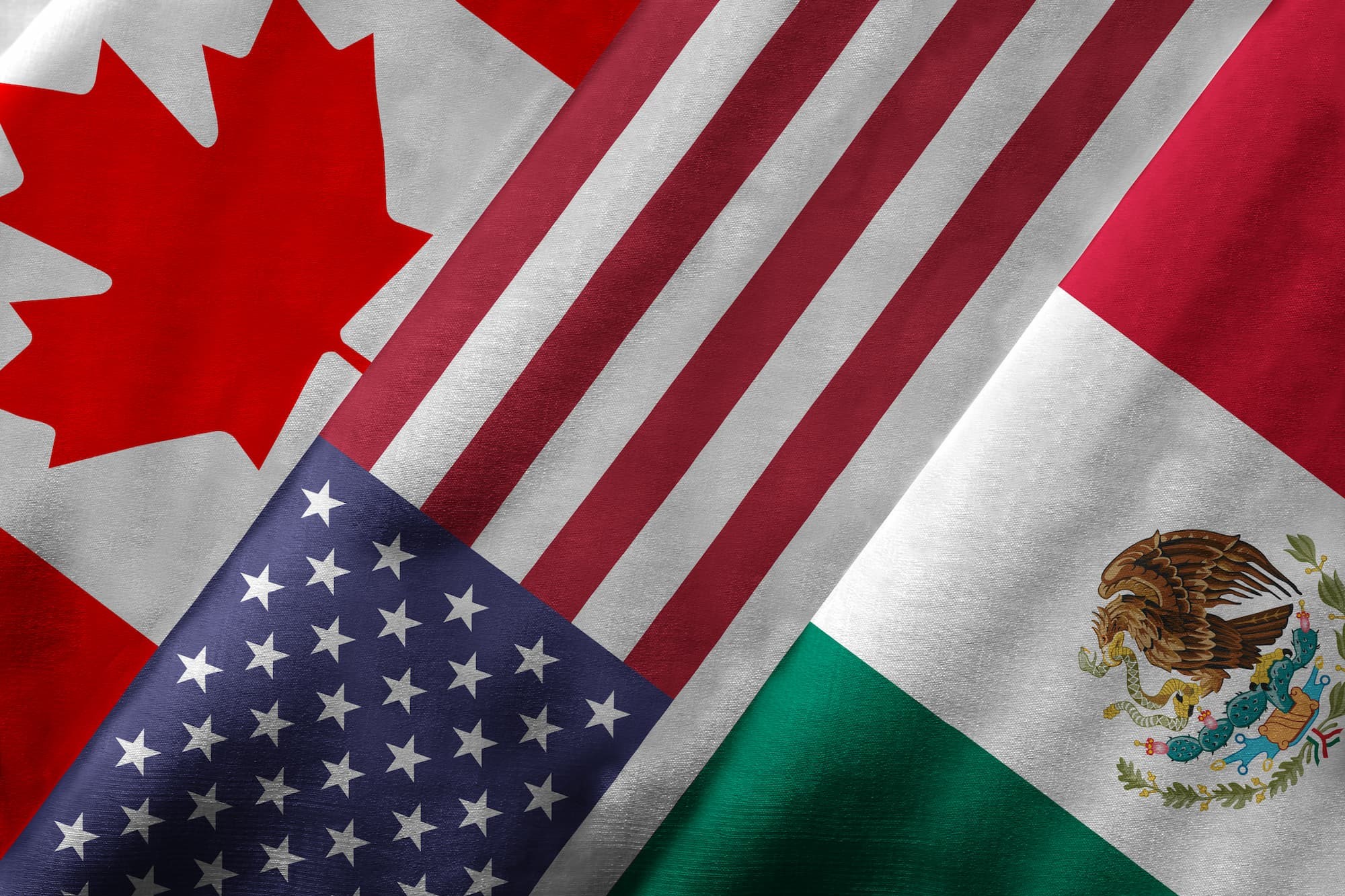 Canada, Mexico and USA flags