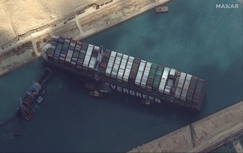 Containership lodged in the Suez Canal which caused a domino in the world of shipping.